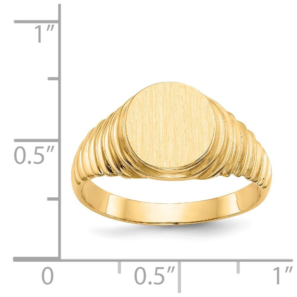 14K Yellow Gold 10.5x9.5mm Open Back Men's Signet Ring