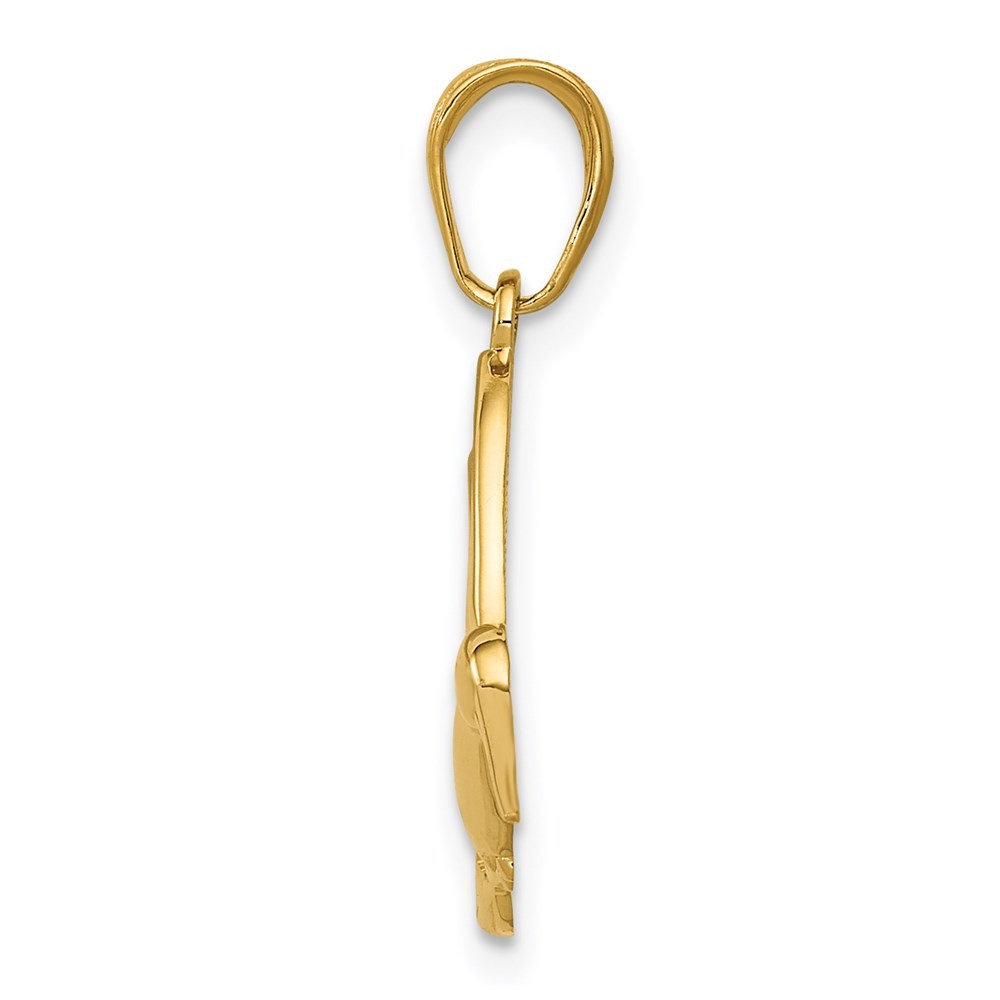 14k Yellow Gold Hummingbird in Flight Pendant