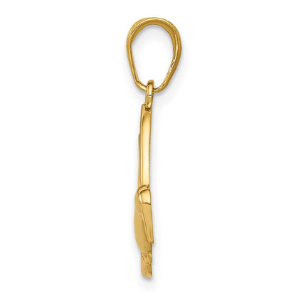 14k Yellow Gold Hummingbird in Flight Pendant