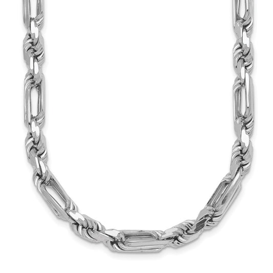Sterling Silver Polished 5.5mm Figaro Rope Chain Necklace Necklace 20"