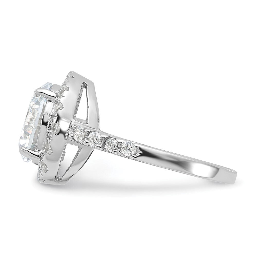 Sterling Silver Rhodium-plated Cubic Zirconia Ring Size 7