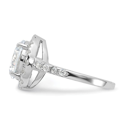 Sterling Silver Rhodium-plated Cubic Zirconia Ring Size 7