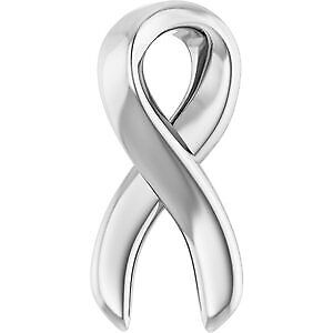 14k White Gold Survivor Ribbon 16-18" Necklace