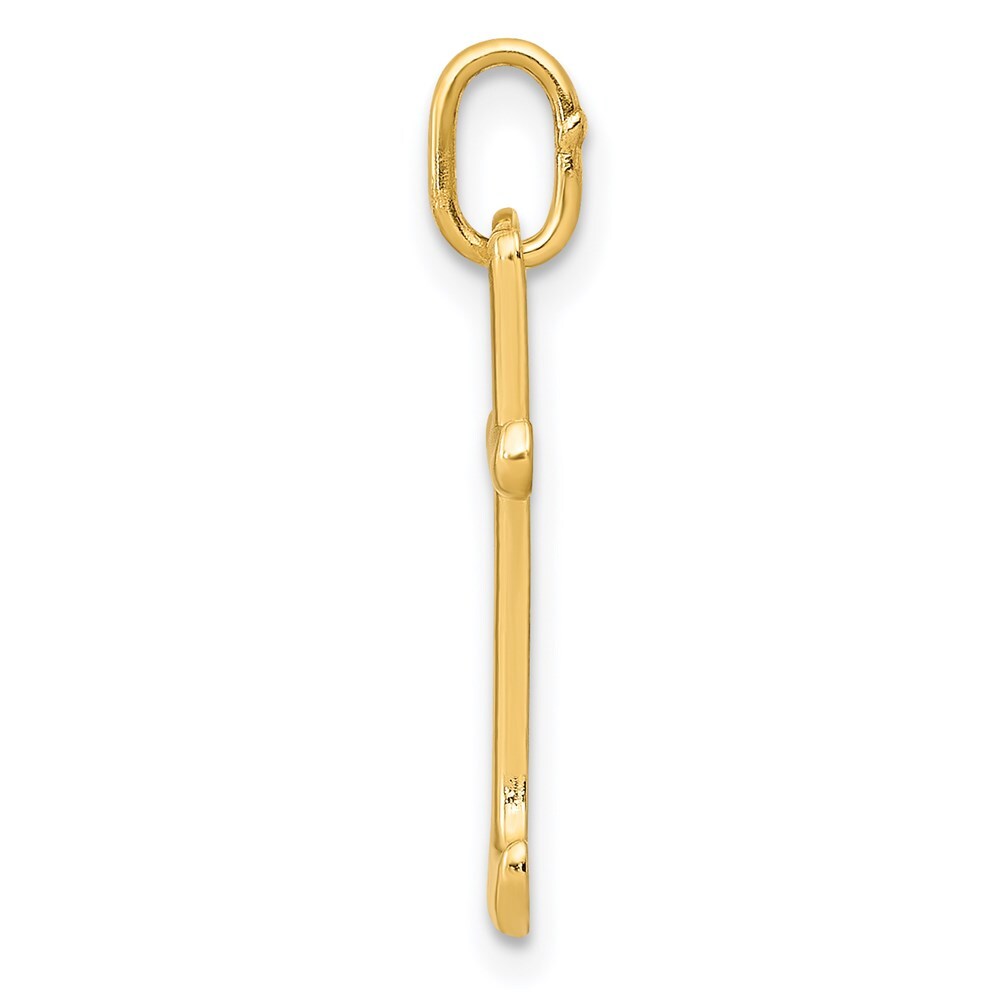 14k Yellow Gold Letter T Initial Charm Pendant for Women