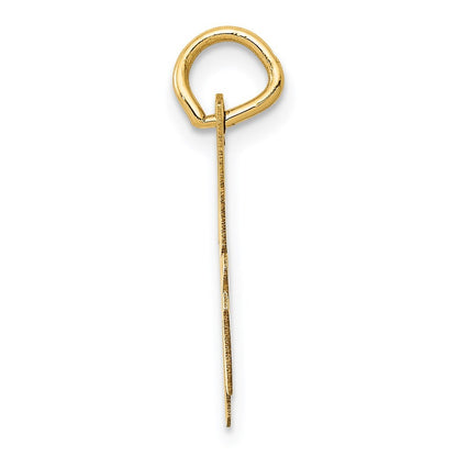 14k Yellow Gold Medium Script Letter H Initial Charm Pendant