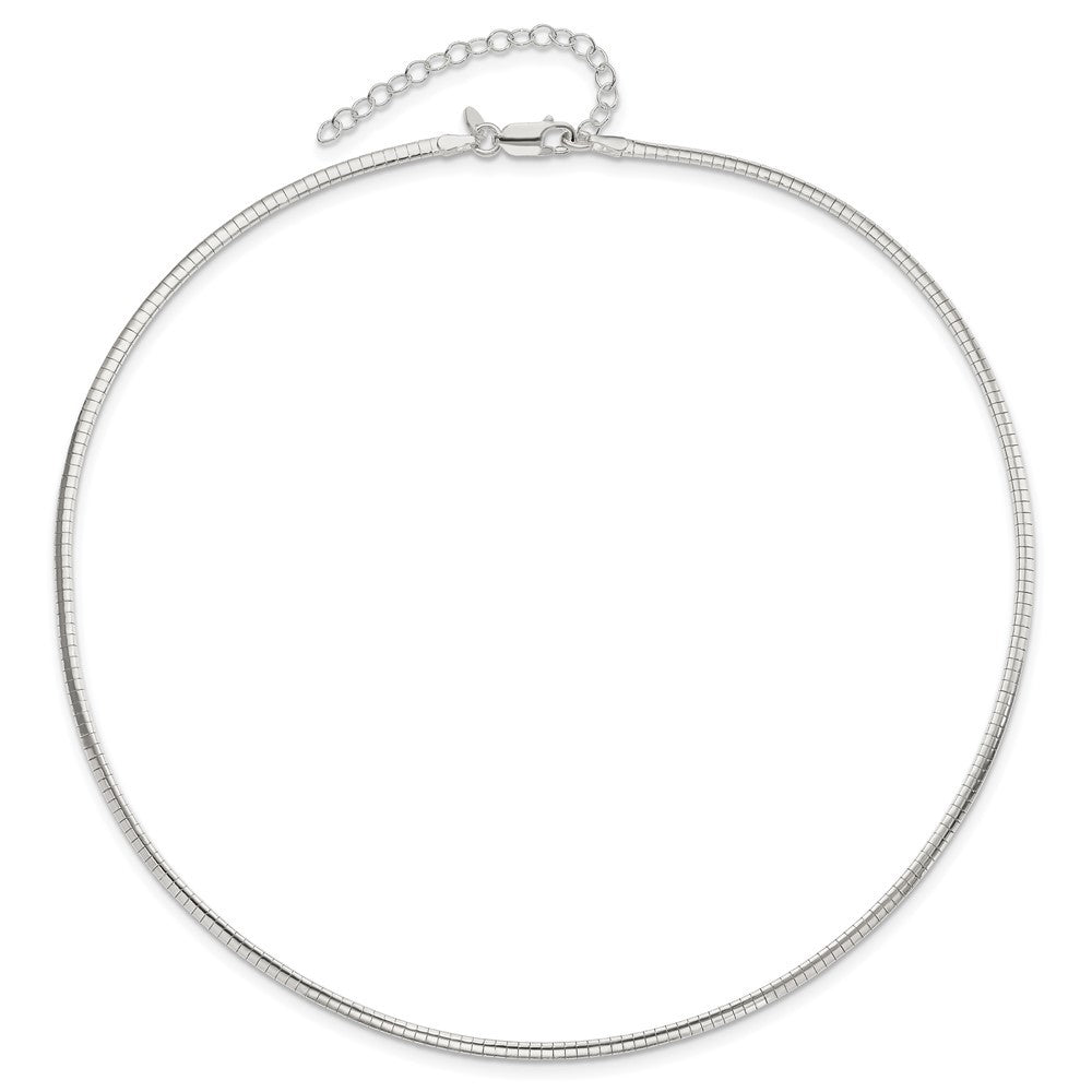 Sterling Silver 2mm w/2 in Ext Cubetto Chain Necklace