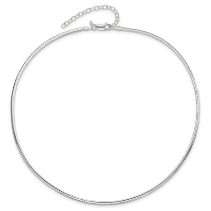 Sterling Silver 2mm w/2 in Ext Cubetto Chain Necklace