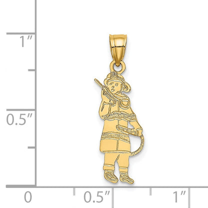 14k Yellow Gold Fireman Hose Charm Pendant for Women