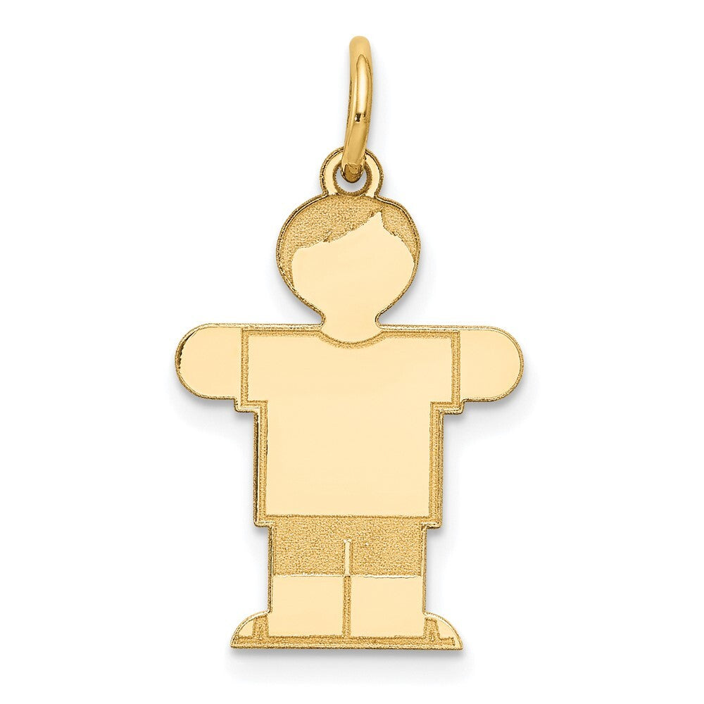 14k Yellow Gold Kid Charm Pendant for Women