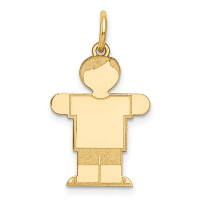 14k Yellow Gold Kid Charm Pendant for Women
