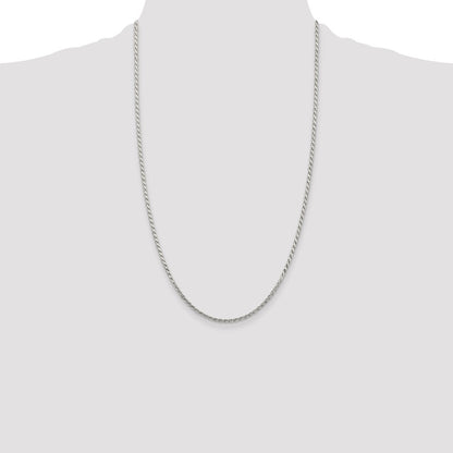 Sterling Silver 2.25mm Flat Rope Chain