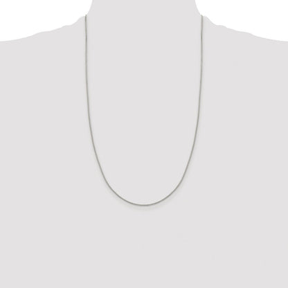 Sterling Silver Rhodium-plated 1.15mm 8 Sided Diamond-cut Box Chain