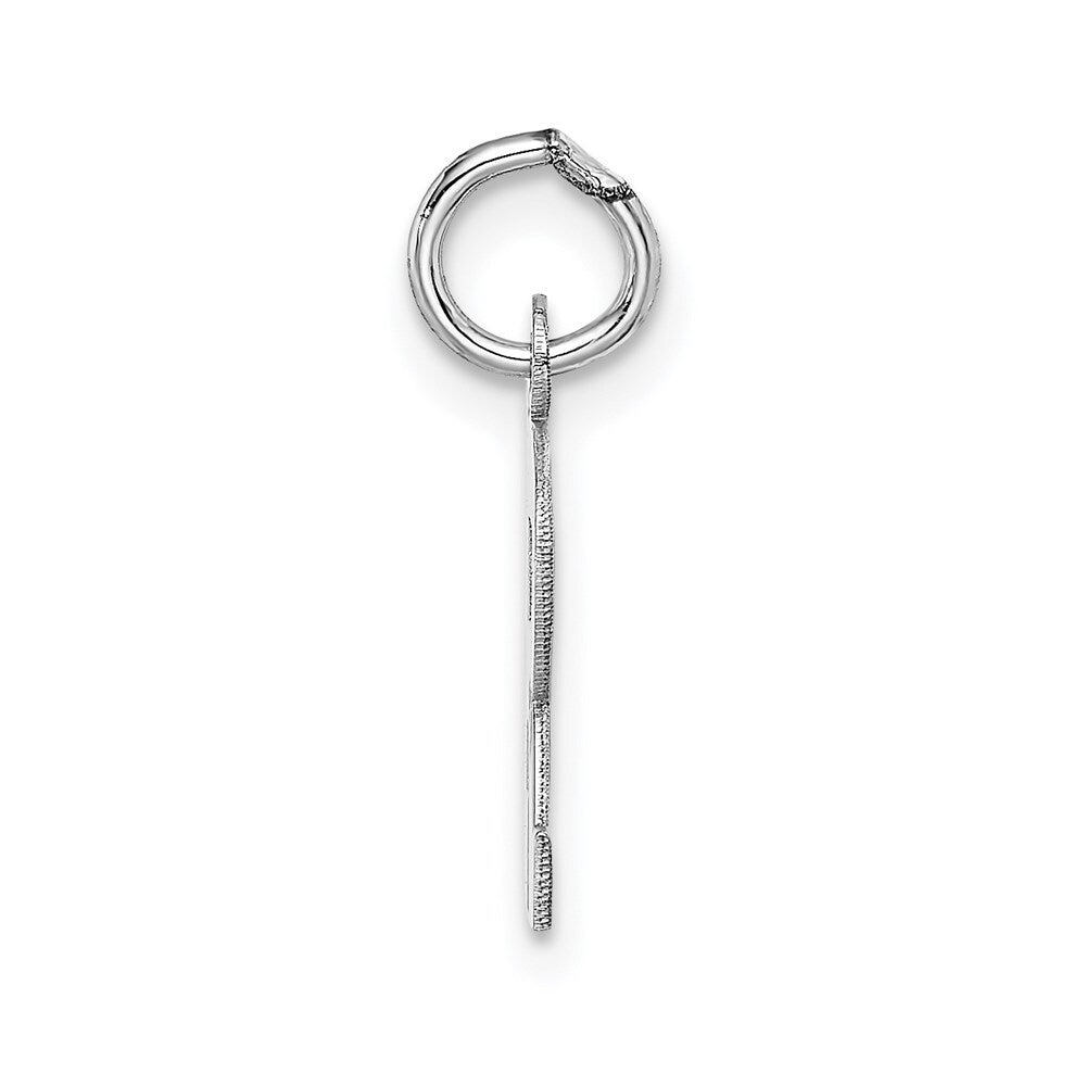 14k White Gold Small Block Letter R Initial Charm Pendant for Women