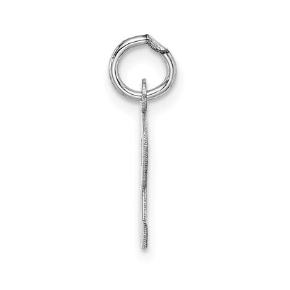 14k White Gold Small Block Letter R Initial Charm Pendant for Women
