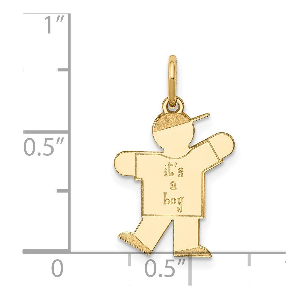 14k Yellow Gold Kid Charm Pendant for Women