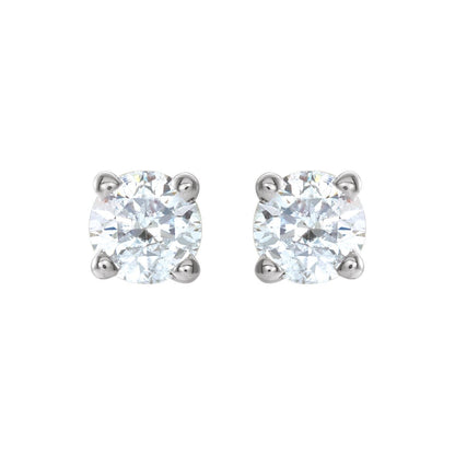 14k White Gold 1/4 CTW Natural Diamond Stud Earrings Fine Jewelry for Women