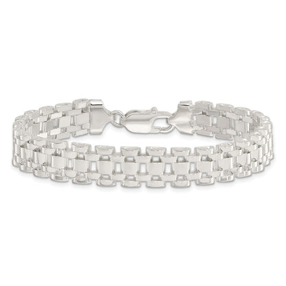 Sterling Silver Polished Fancy Link Bracelet
