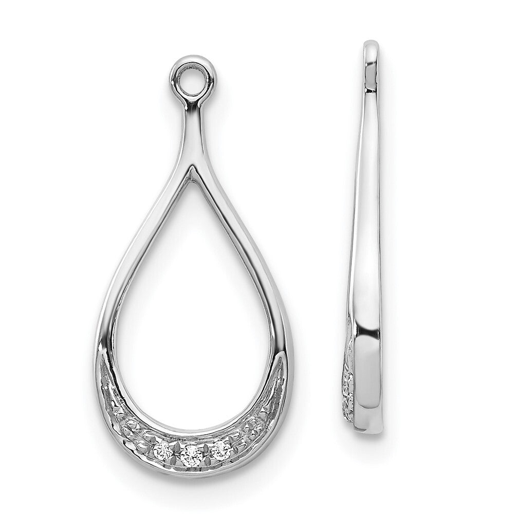 14k White Gold Diamond Earring Jackets Gift for Women