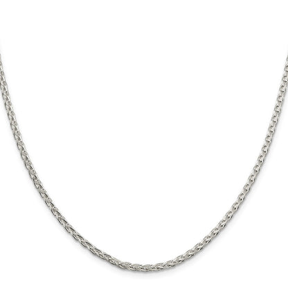 Sterling Silver 2.75mm Diamond-cut Spiga Chain Necklace