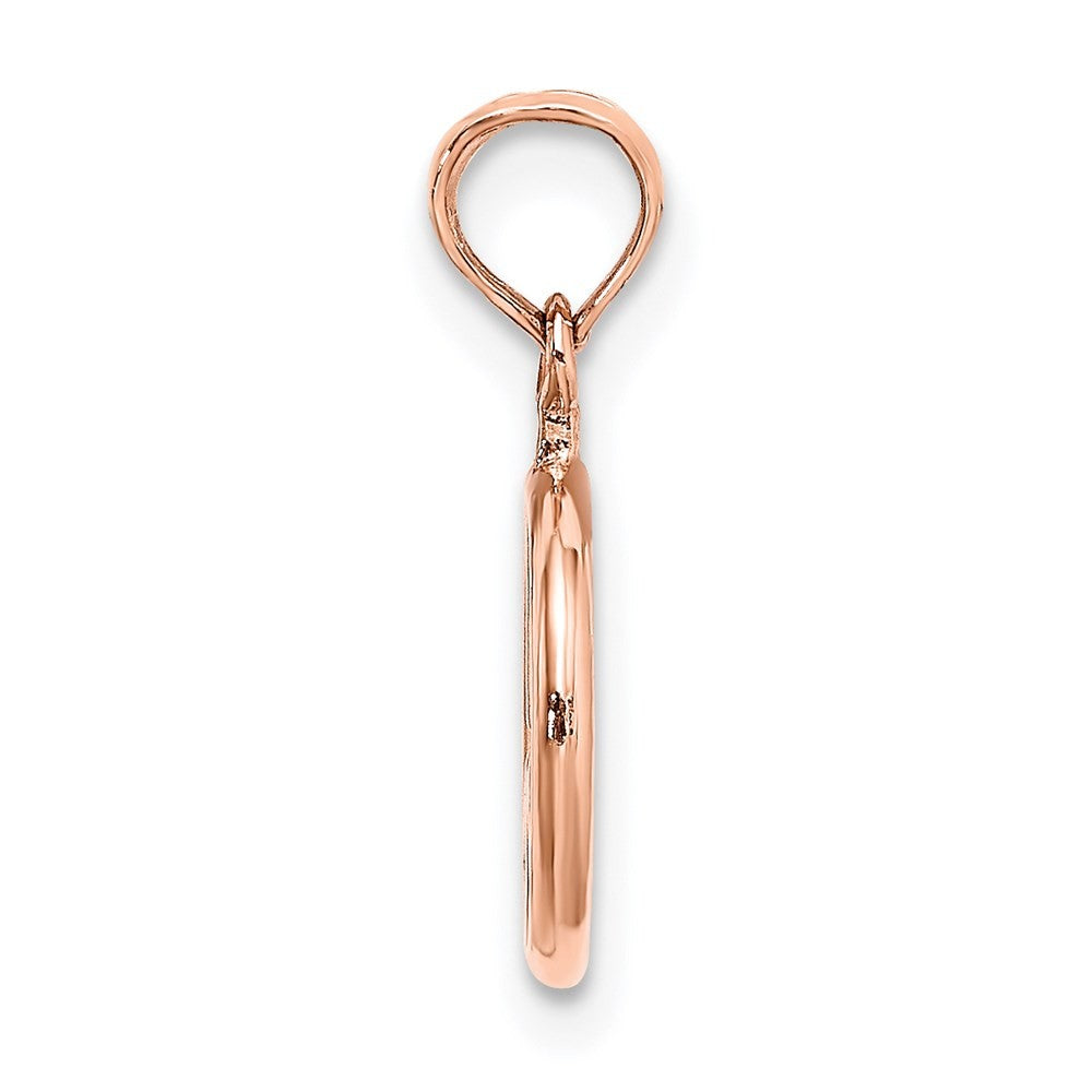 14k Rose Gold 3-D Peace Symbol Charm Pendant