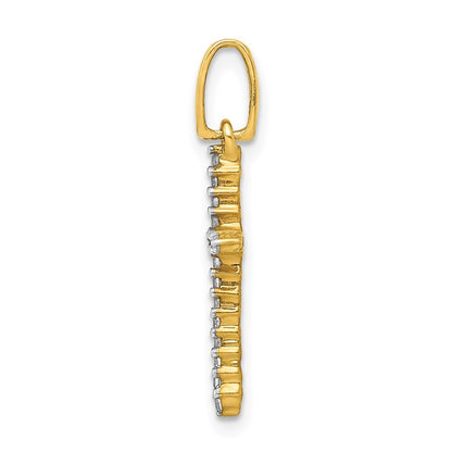 14k Yellow Gold 1/6ct. Diamond Cross Pendant for Women