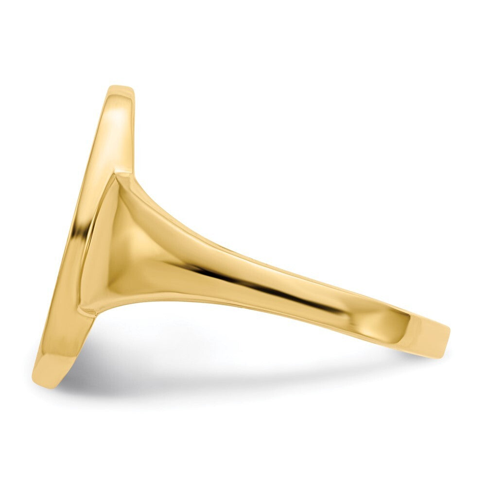 14K Yellow Gold 14.5x9.0mm Open Back Signet Ring