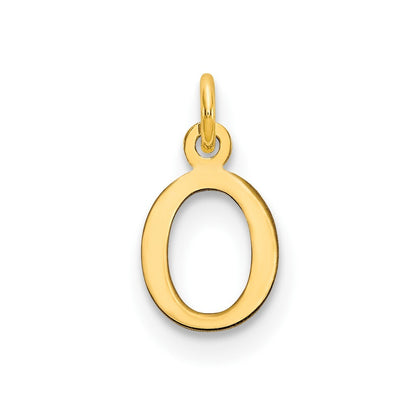 14k Yellow Gold Cutout Letter O Initial Pendant for Women