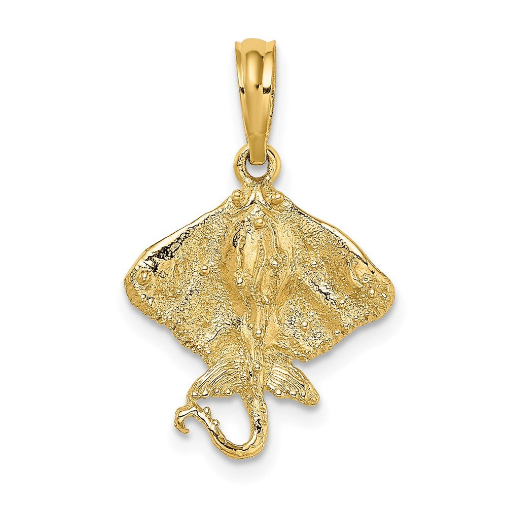 14k Yellow Gold Stingray Charm Pendant for Women