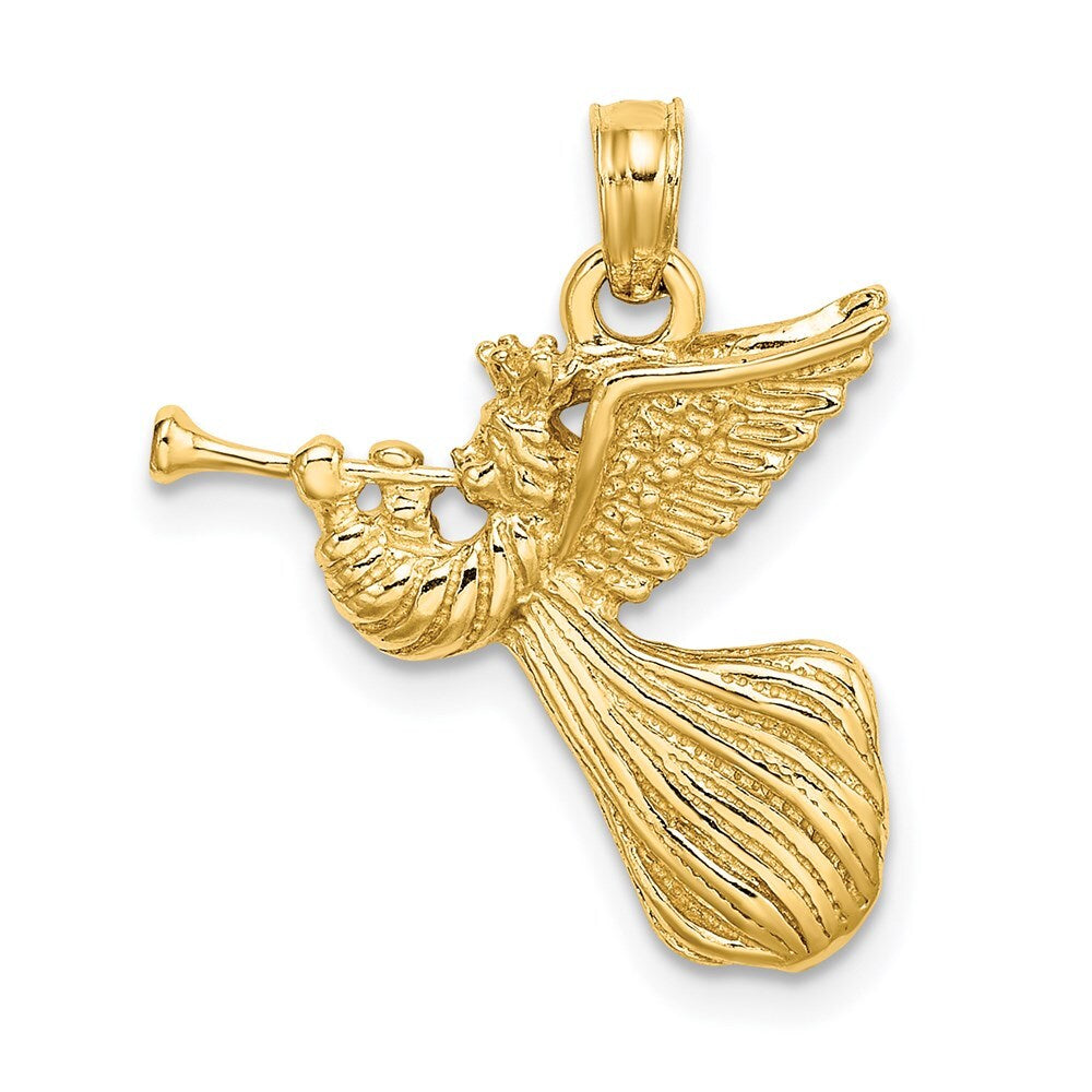 14k Yellow Gold Angel Trumpet Charm