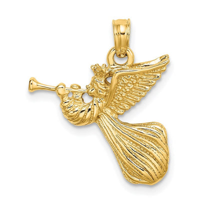 14k Yellow Gold Angel Trumpet Charm