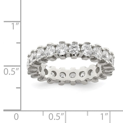 Sterling Silver Rhodium-plated Cubic Zirconia Eternity Band Size 6