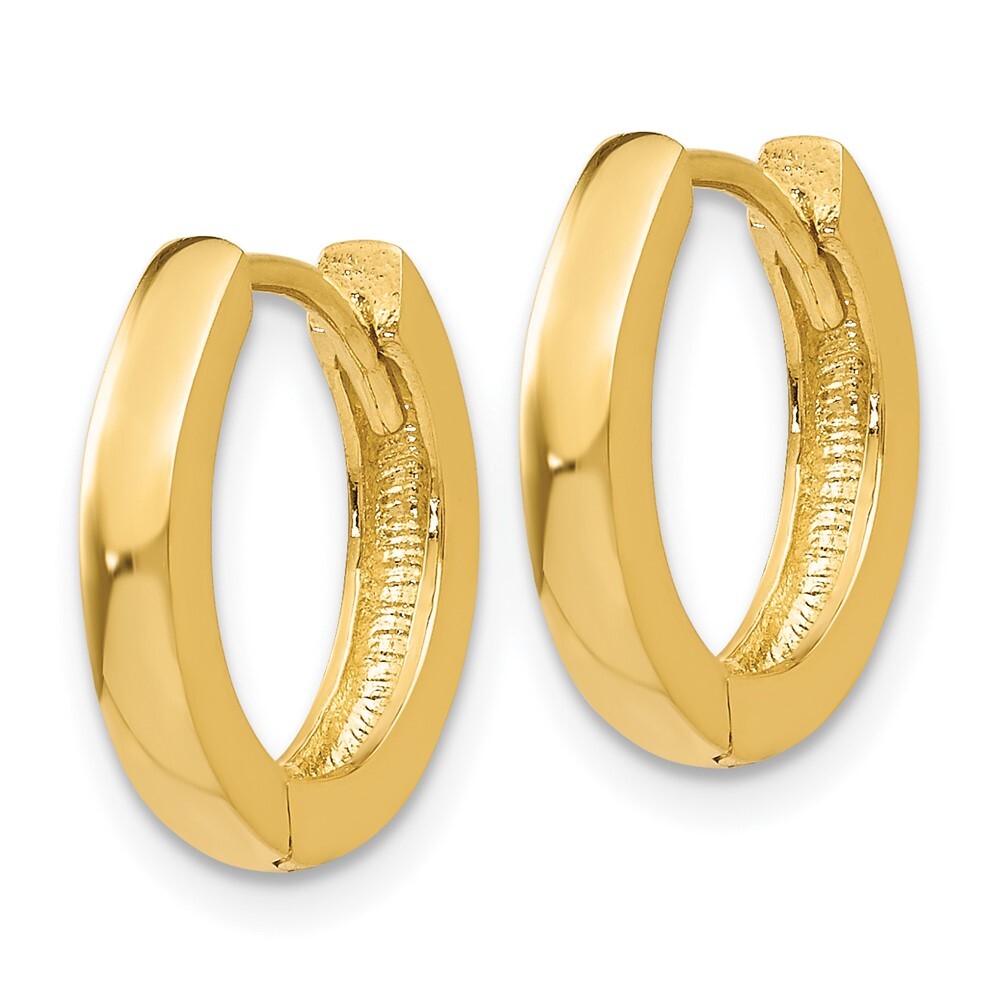 14k Yellow Gold Round Hinged Hoop Earrings Gift for Women