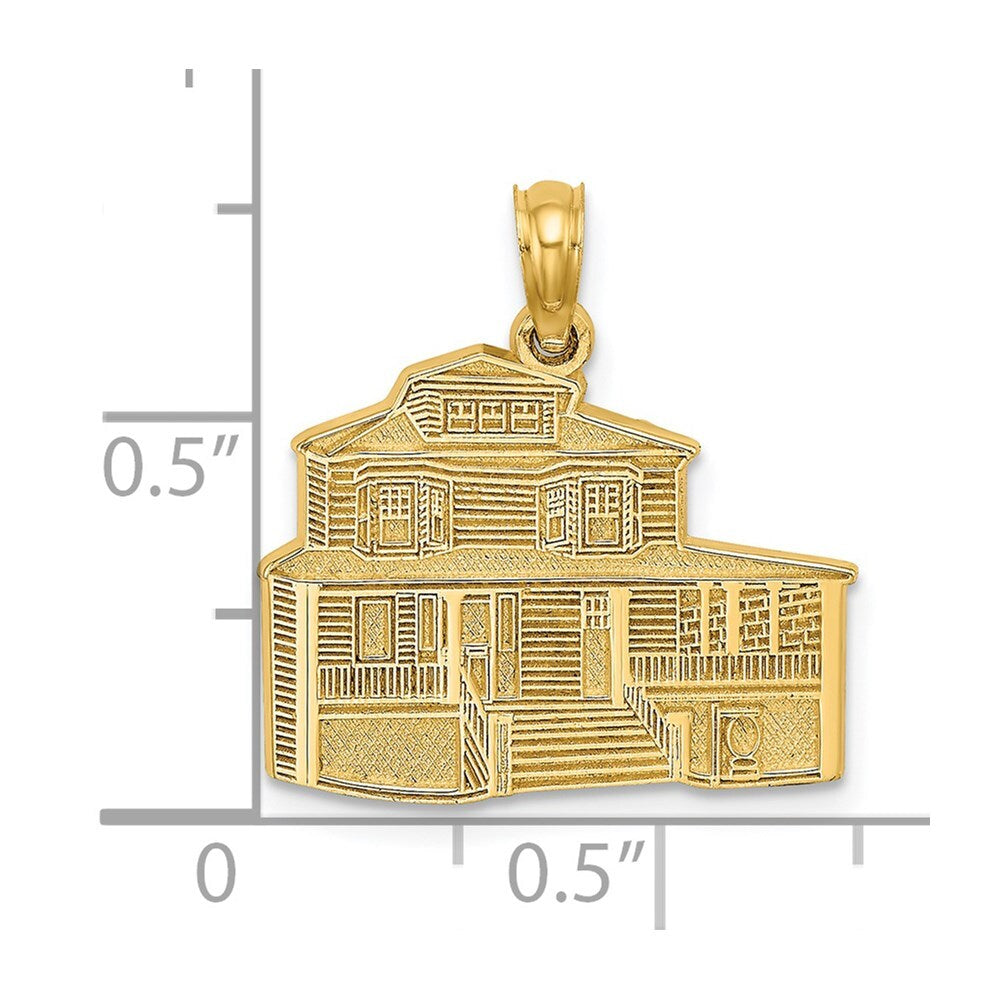 14k Yellow Gold The MANSE BED and BREAKFAST - CAPE MAY, NJ Charm Pendant