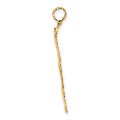 14k Yellow Gold Polished Triple Vertical Feet Charm