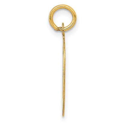 14k Yellow Gold Script Letter O Initial Charm Pendant for Women