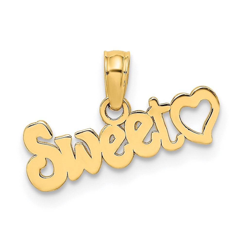 14k Yellow Gold SWEET with Heart Charm