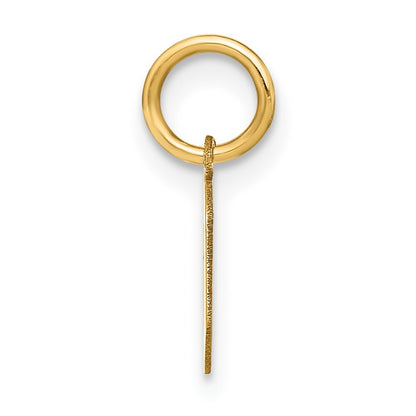 14k Yellow Gold Lowercase Letter O Initial Pendant for Women