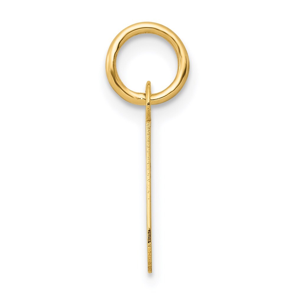 14k Yellow Gold Small Slanted Block Letter J Initial Charm Pendant for Women