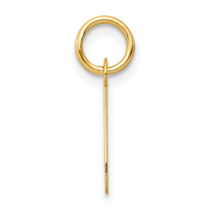 14k Yellow Gold Small Slanted Block Letter J Initial Charm Pendant for Women