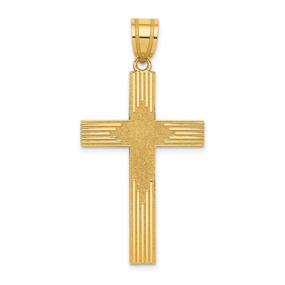 14k Yellow Gold Laser Designed Cross