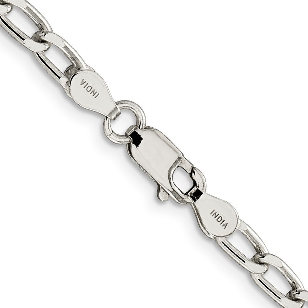 Sterling Silver 4.3mm Open Elongated Link Chain Necklace
