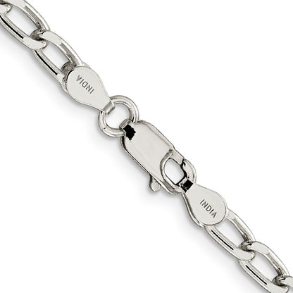 Sterling Silver 4.3mm Open Elongated Link Chain Necklace