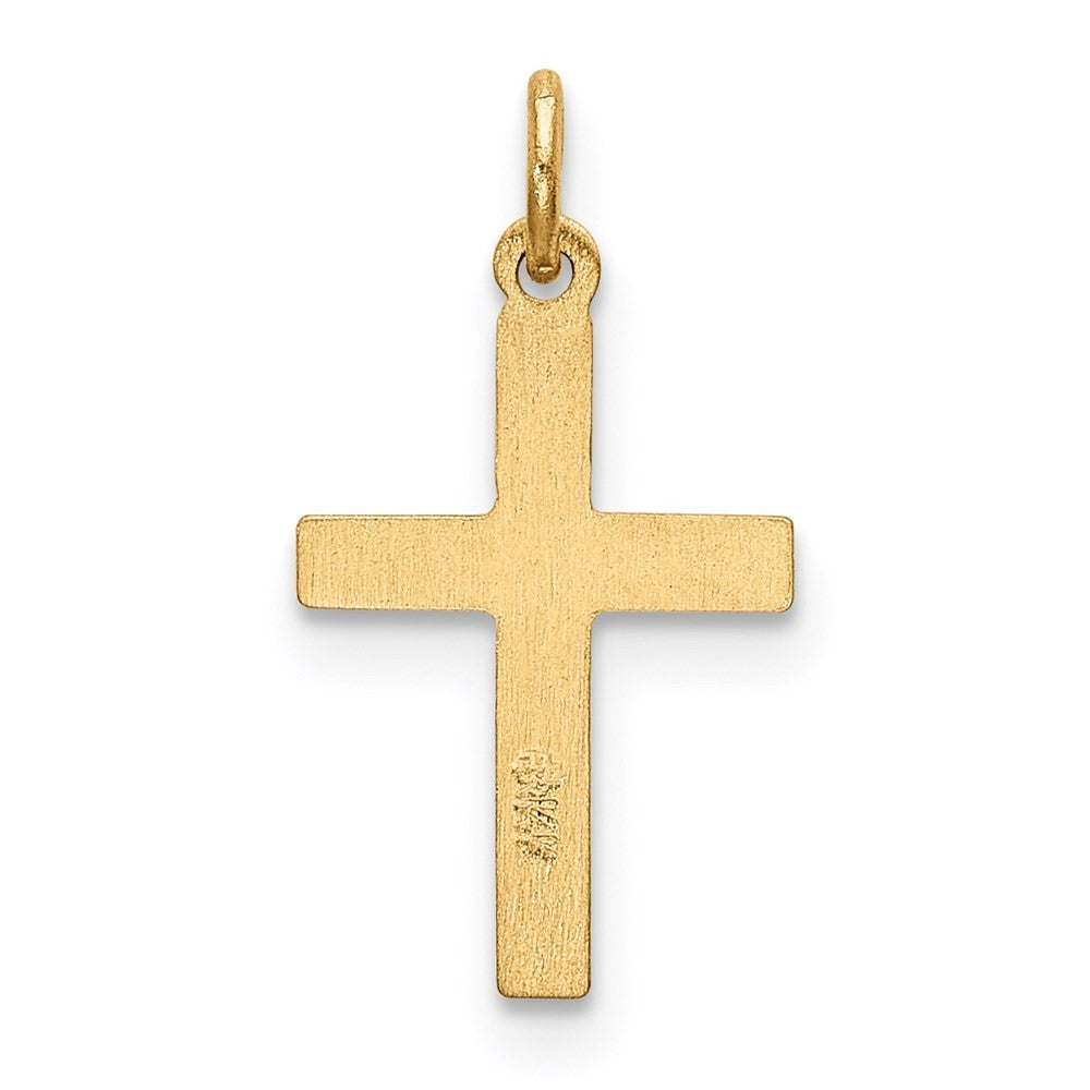 14k Yellow Gold Heart Cross Charm Pendant