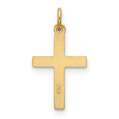 14k Yellow Gold Heart Cross Charm Pendant