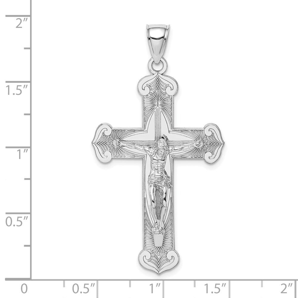 14k White Gold Crucifix Charm Pendant for Women