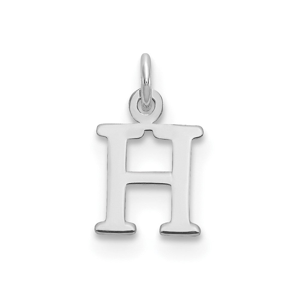 14k White Gold Cutout Letter H Initial Pendant
