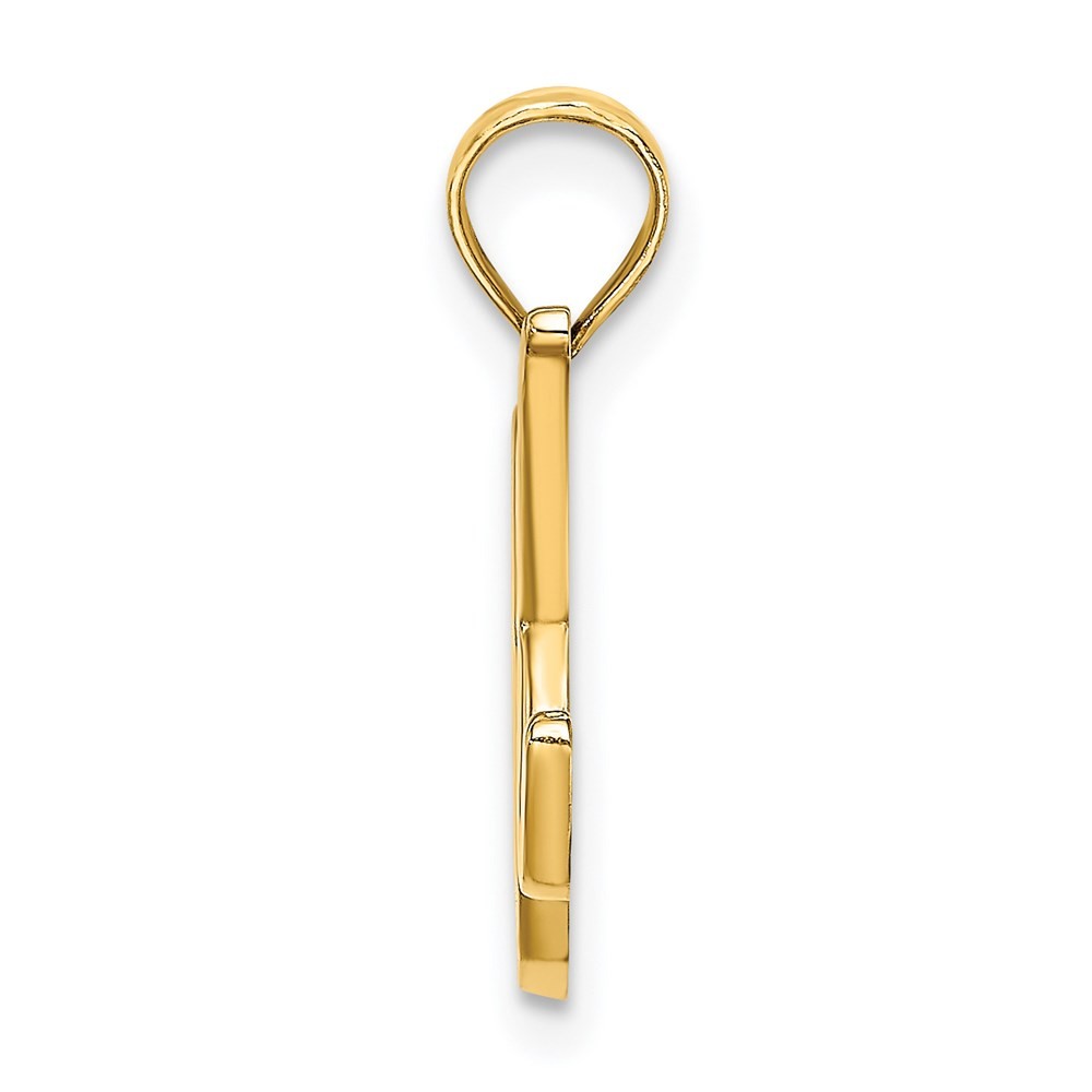 14k Yellow Gold Script Letter K Initial Pendant