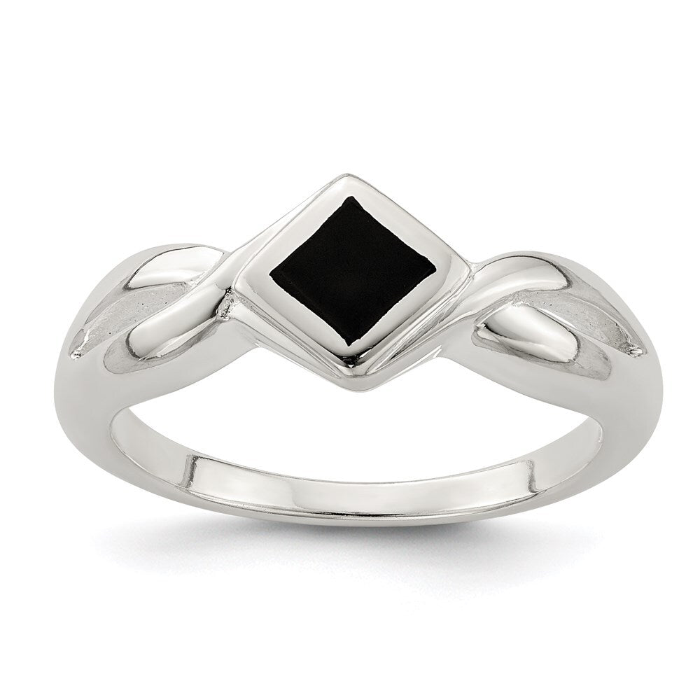 Sterling Silver Onyx Ring Size 8