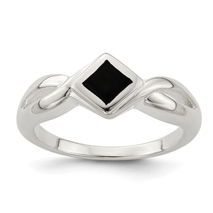 Sterling Silver Onyx Ring Size 8