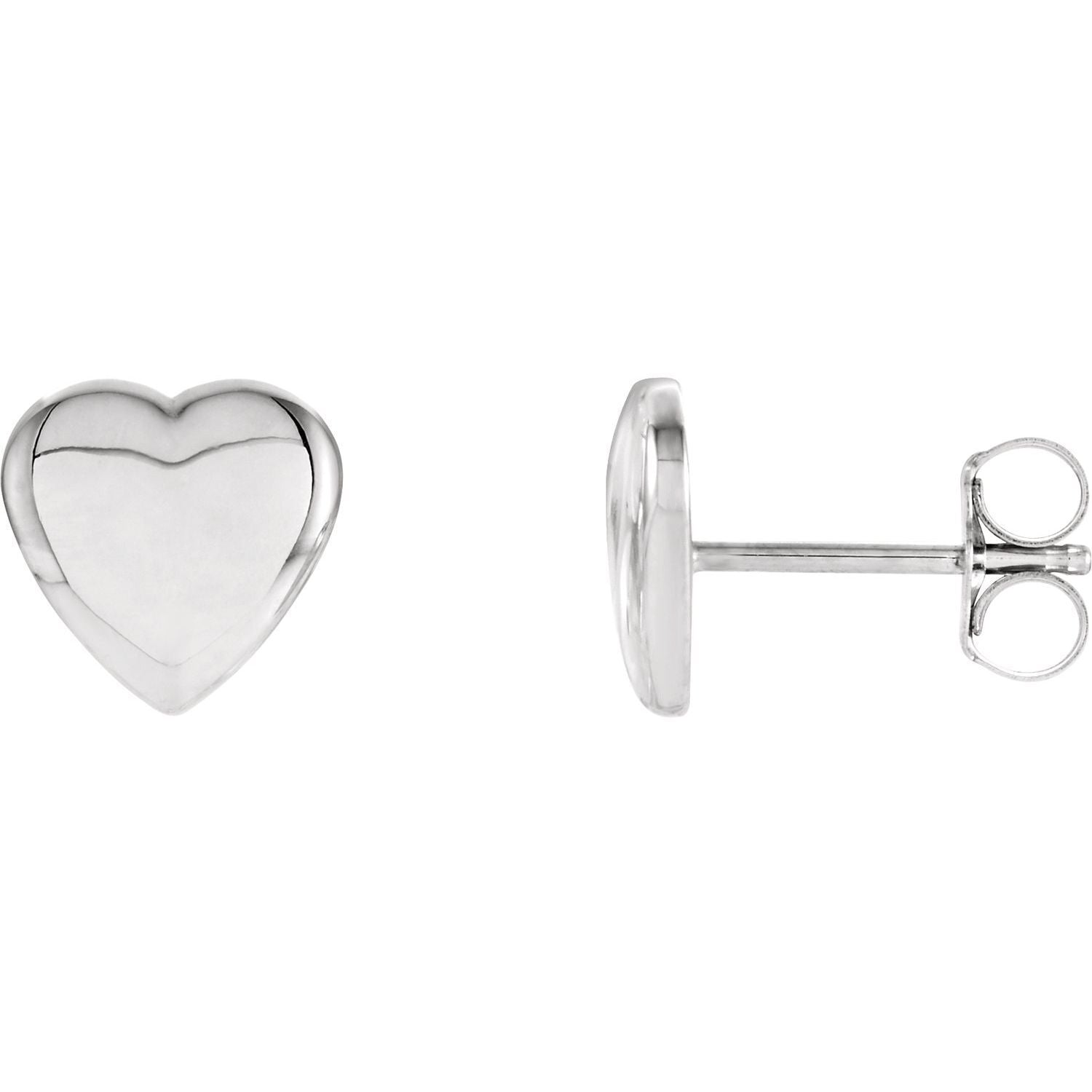 Sterling Silver Heart Stud Earrings Fine Jewelry Gift for Women